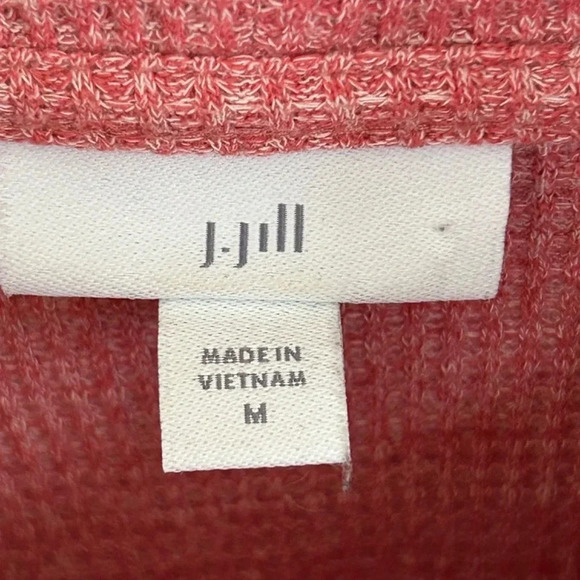 J Jill Coral Heather Ribbed Knit Turtleneck w/ Ruched Sides Sz M - Picture 3 of 4